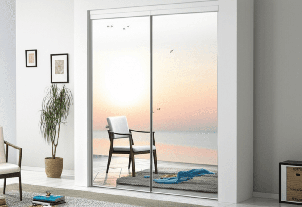 Traditional Mirror Bypass Closet Door